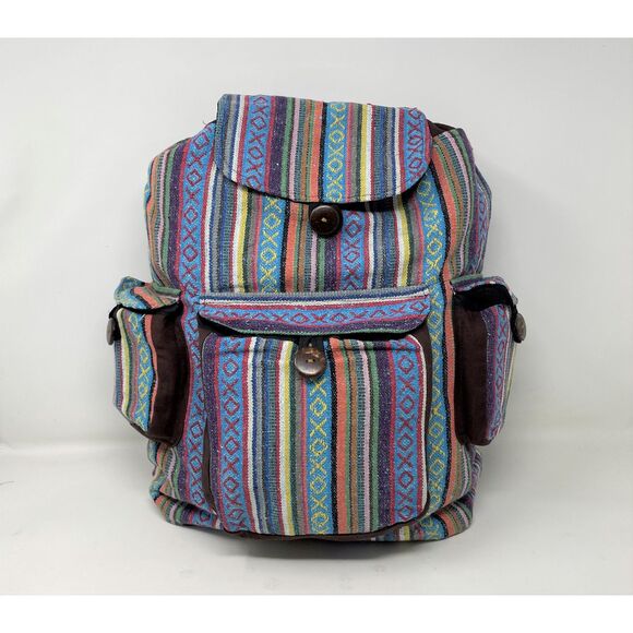 Multi Color Large Backpack Multi pockets Overnight bag - Picture 1 of 5